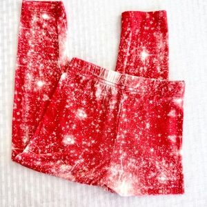Sugar Swan Red Galaxy Bamboo Leggings‎ Celestial Space Stars Toddler 3T